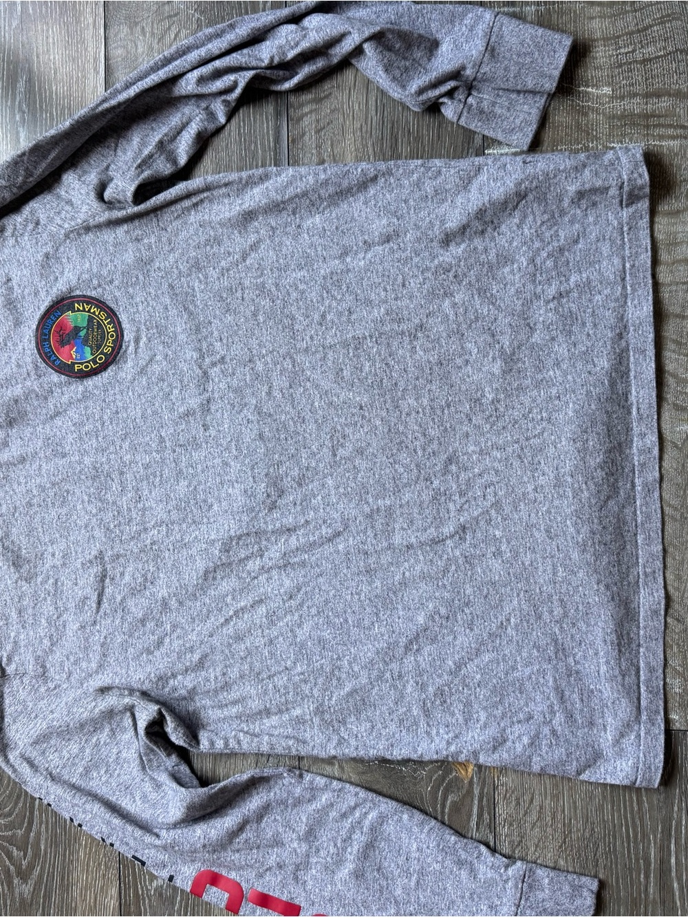 Polo by Ralph Lauren Heather Gray Long Sleeve Tee with Chest Patch